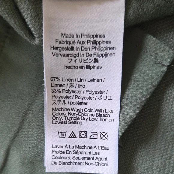 J. Crew Sage Green Carolina Flare Pant in Stretch Linen Blend - Size 8 - Picture 6 of 7